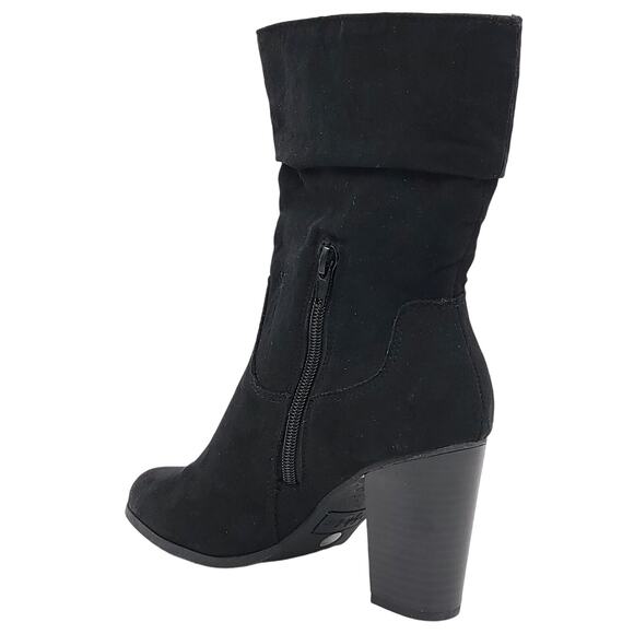 Style & Co Women Saraa Mid Calf Slouch Booties Size US 6.5M Black Microsuede - Picture 3 of 5